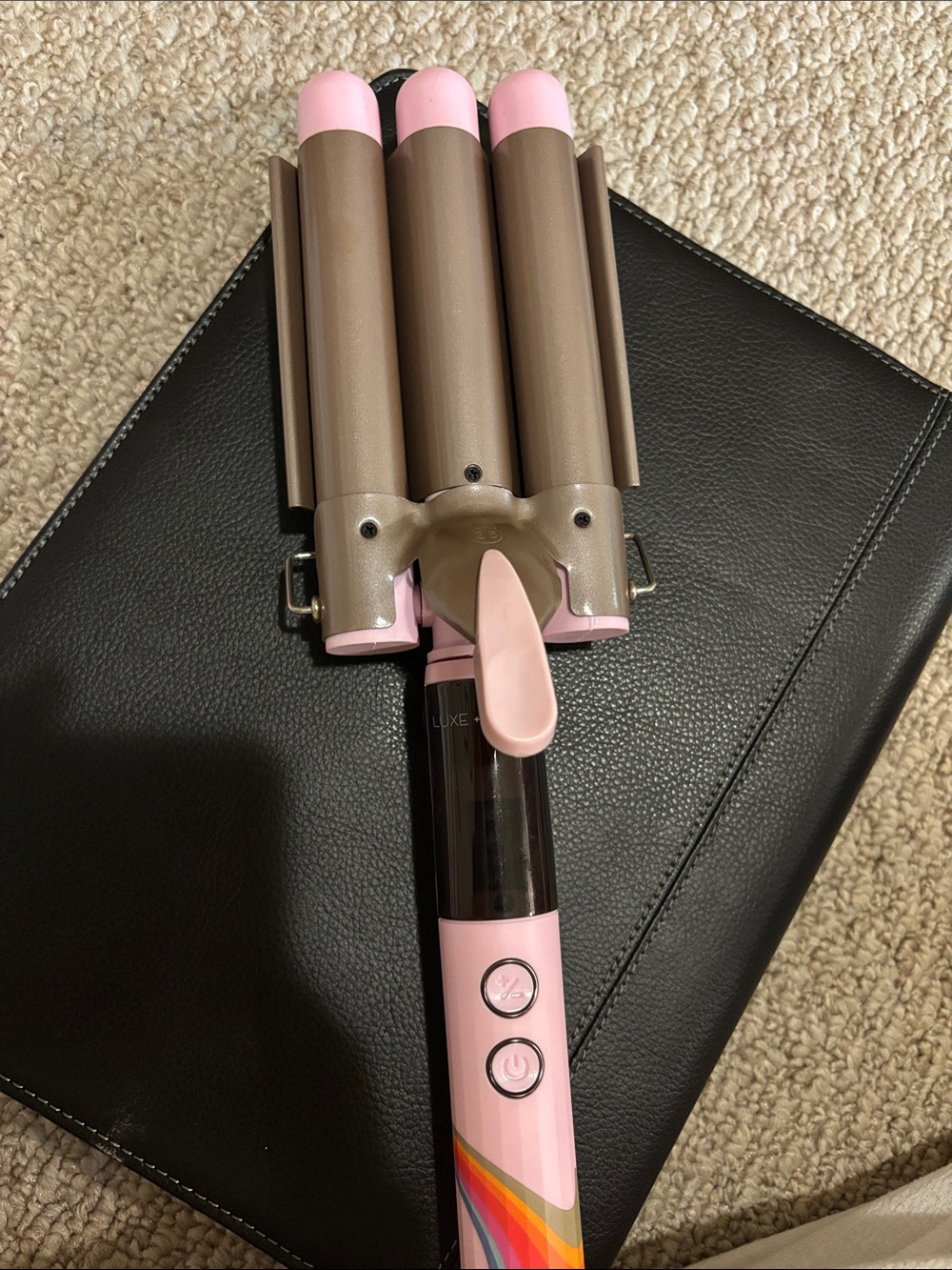 Luxe Pink and Brown Triple Barrel Waver